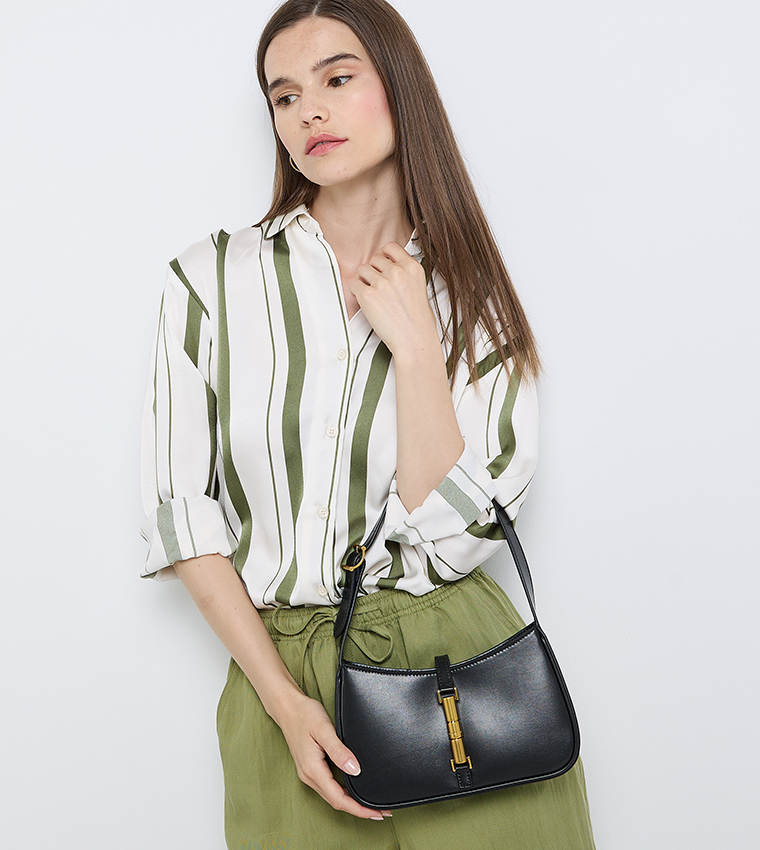 CESIA Metal Accent Shoulder Bag