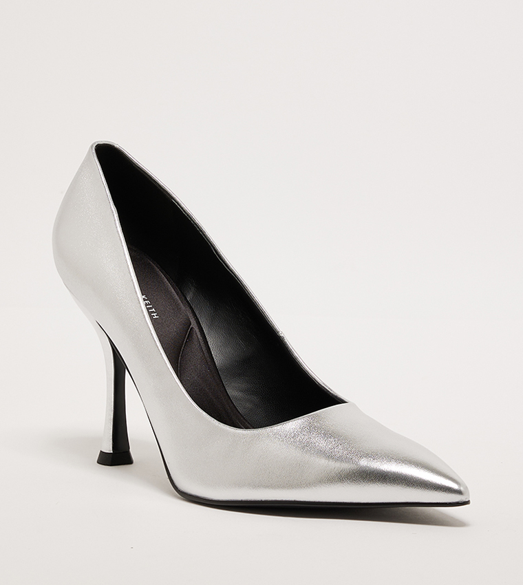 حذاء كعب ميتاليك 