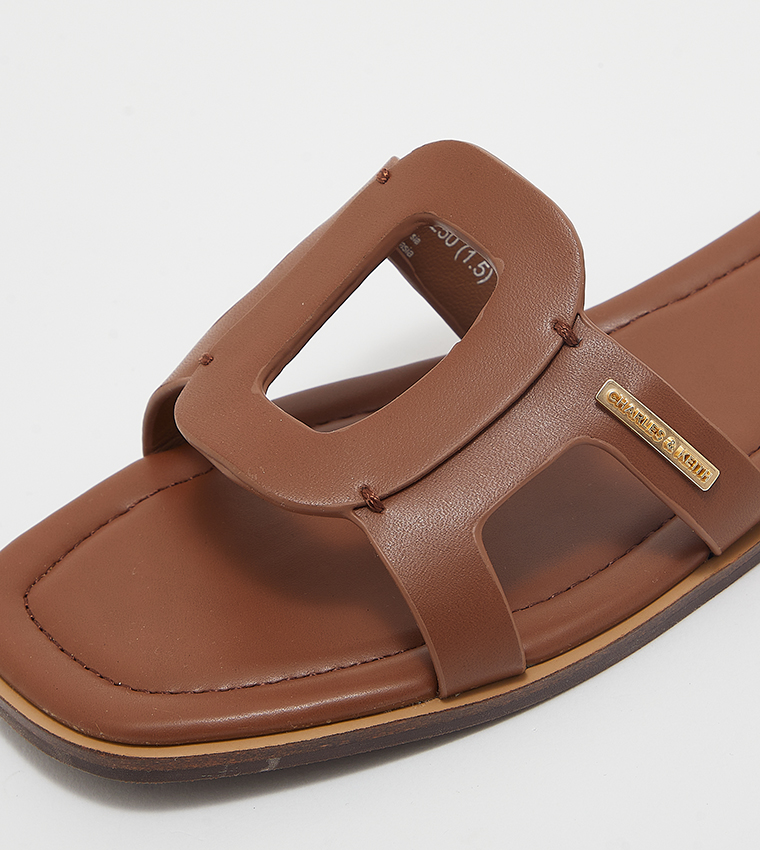 Cut-Out Detail Slide Sandals