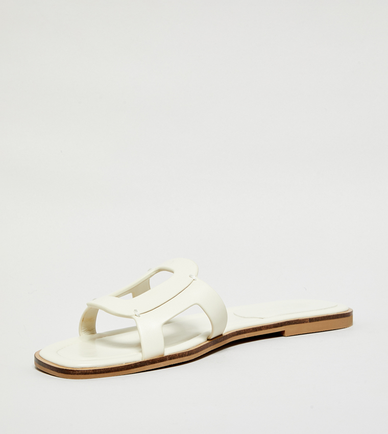 Charles & Keith  Flat Sandals - Off White Flat Sandals
