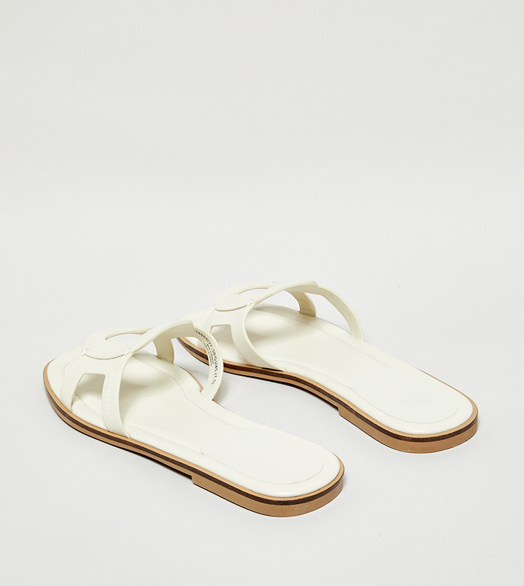 Charles & Keith  Flat Sandals - Off White Flat Sandals