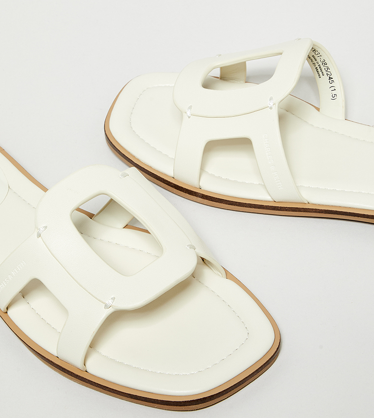 Charles & Keith  Flat Sandals - Off White Flat Sandals
