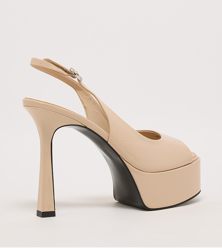 Patent Slingback Platform Heel Sandals