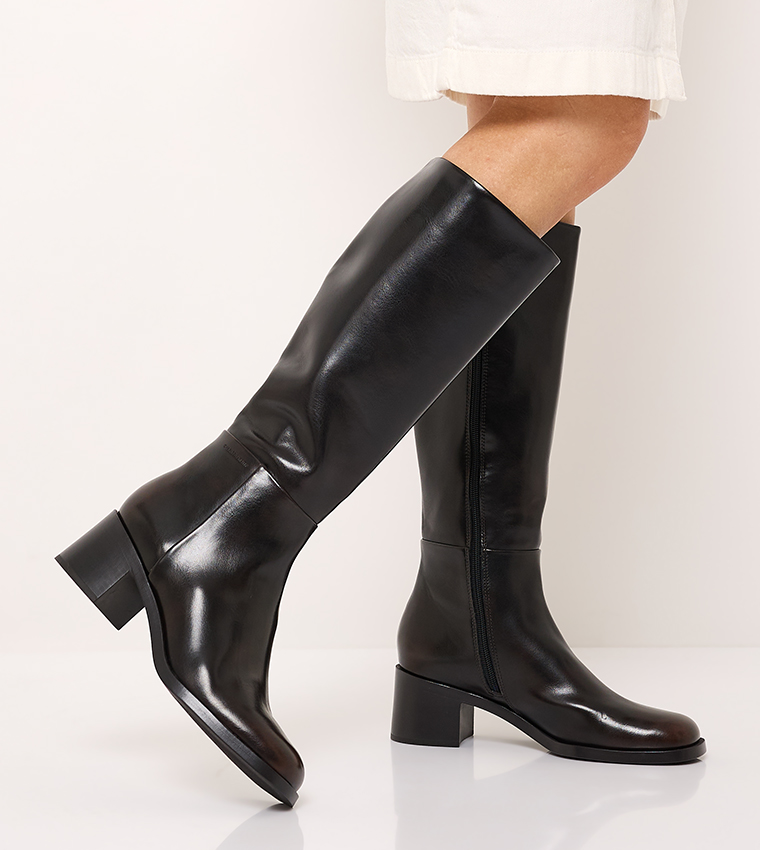 Louise Block Heel Knee-High Boots