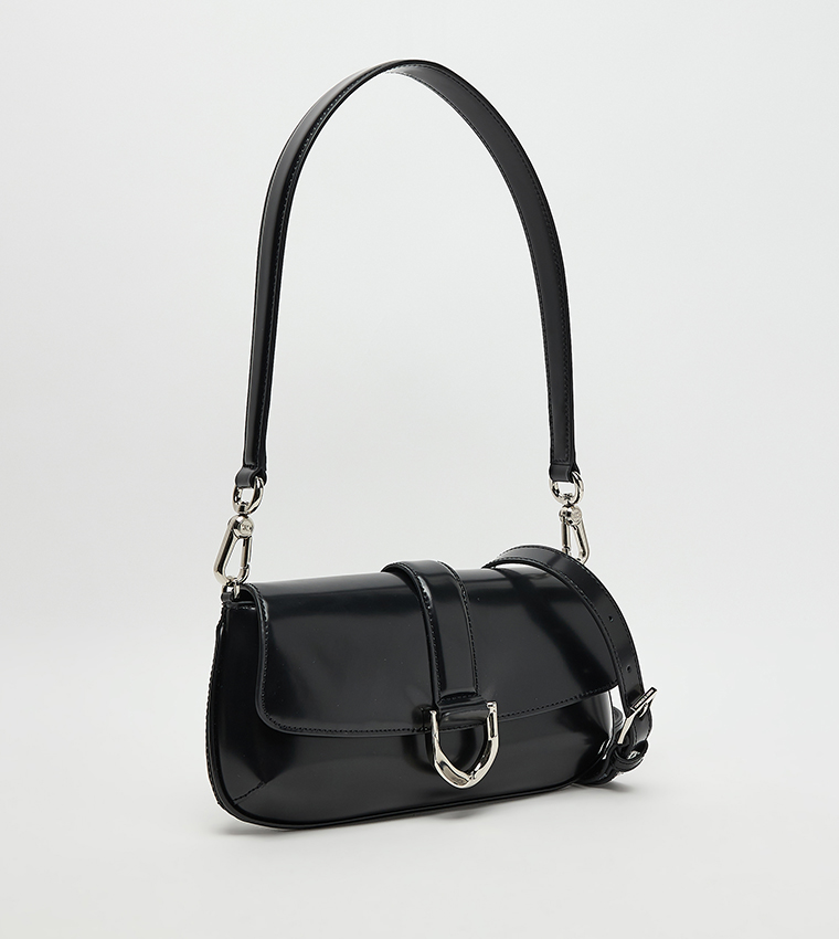 GABINE Glossy Leather Shoulder Bag