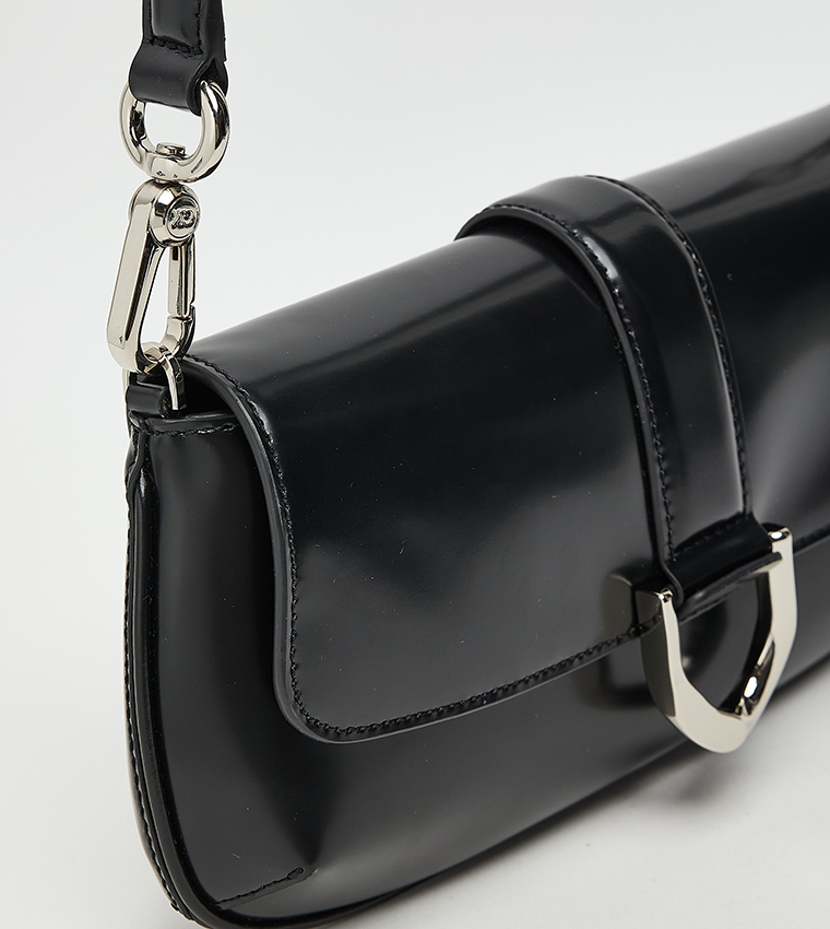 GABINE Glossy Leather Shoulder Bag