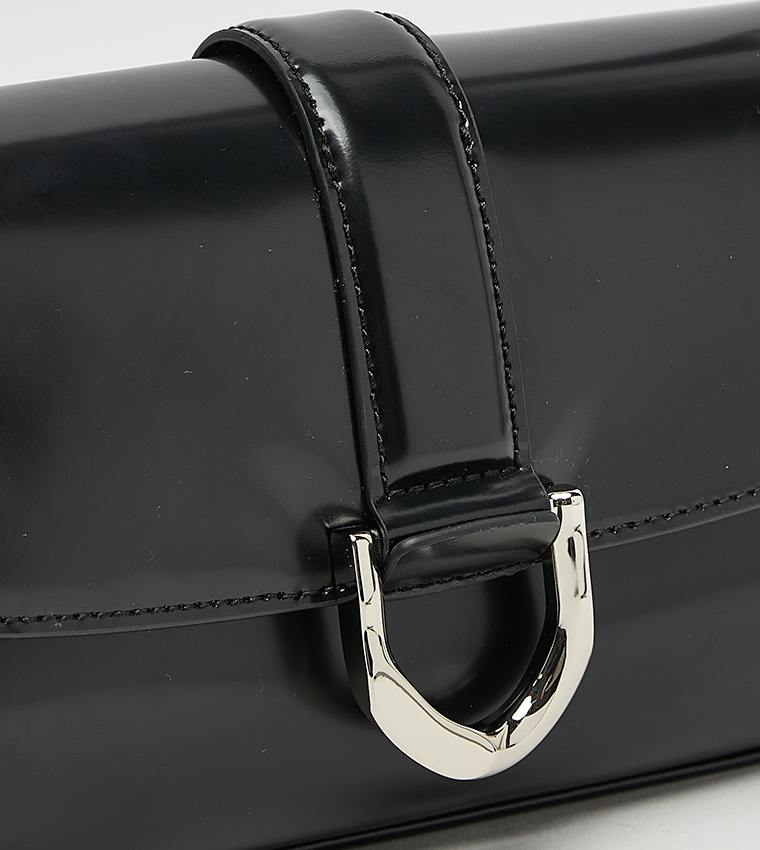 GABINE Glossy Leather Shoulder Bag
