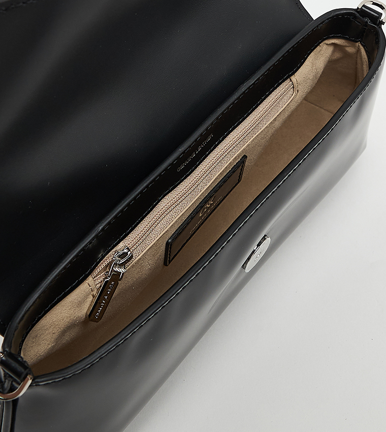 GABINE Glossy Leather Shoulder Bag