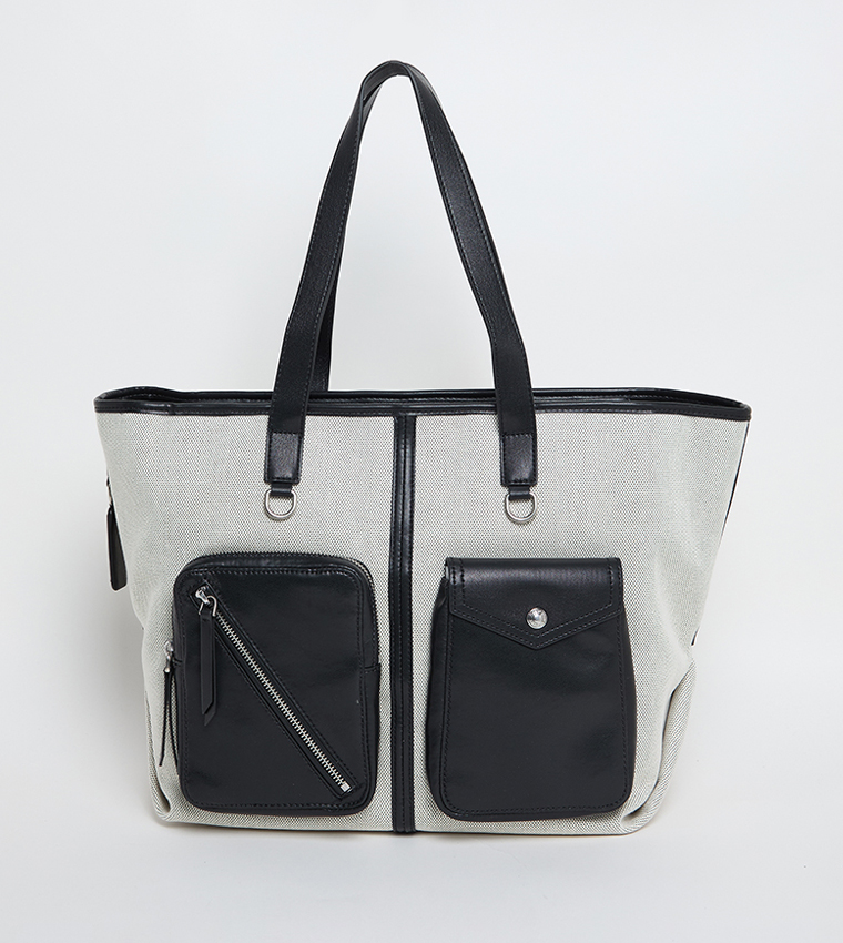 THORA Canvas Multi-Pocket Tote Bag