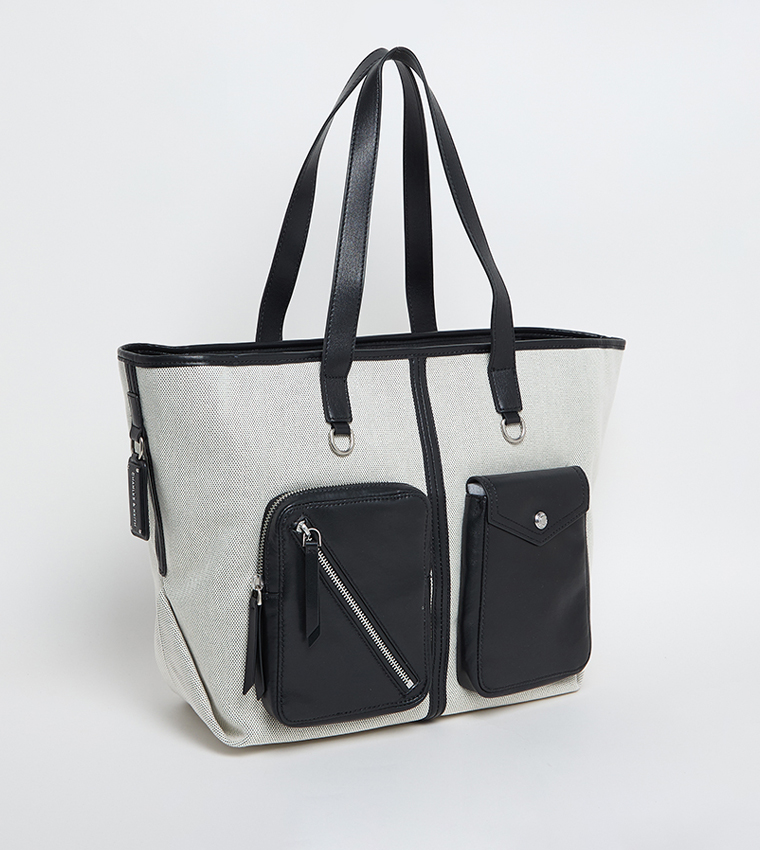 THORA Canvas Multi-Pocket Tote Bag
