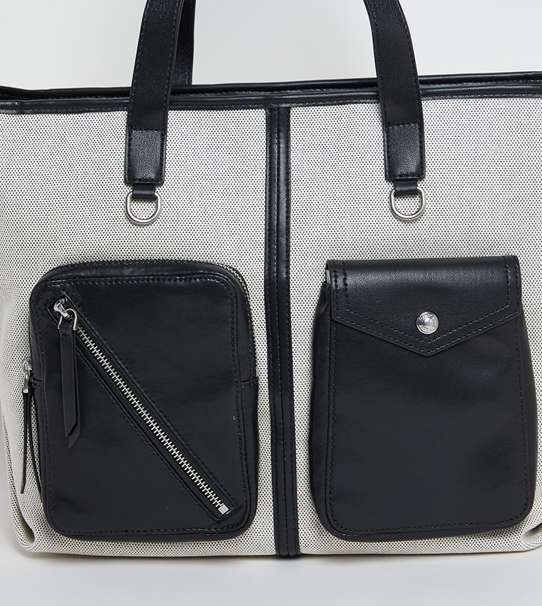 THORA Canvas Multi-Pocket Tote Bag