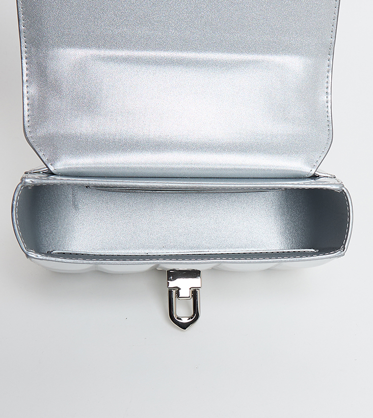 Metallic Quilted Convertible Crossbody Bag