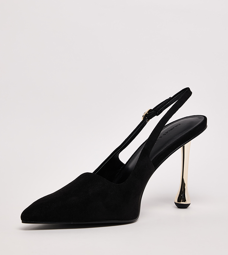 حذاء كعب بحزام خلفي