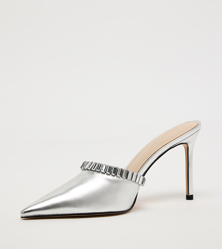 Crystal Detail Mule Pumps