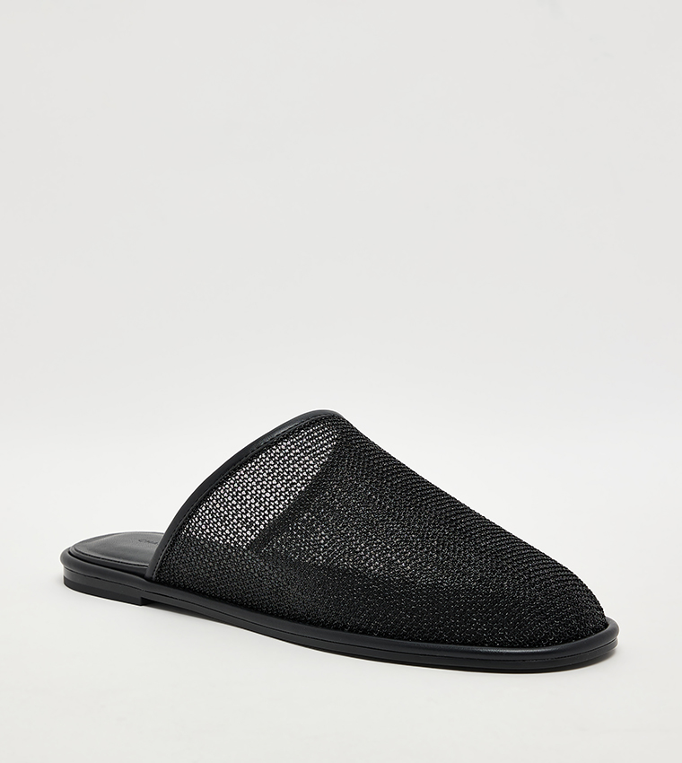 Mesh High-Vamp Flat Mules