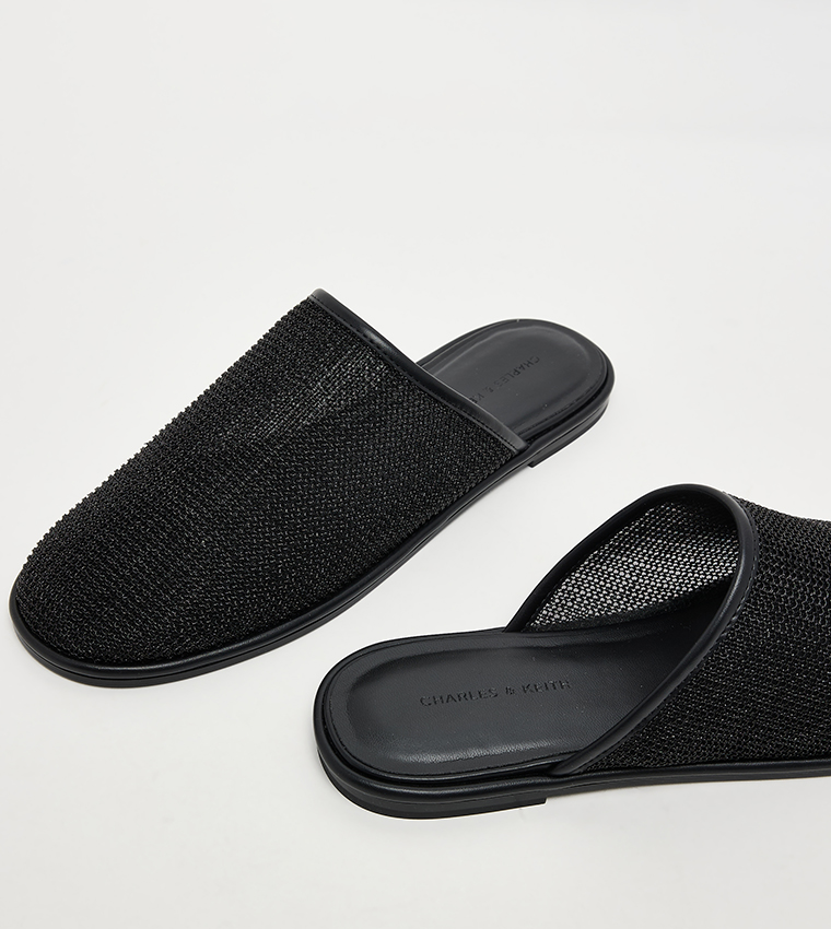 Mesh High-Vamp Flat Mules