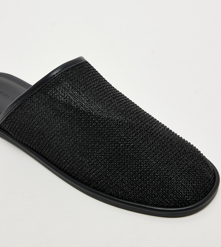 Mesh High-Vamp Flat Mules