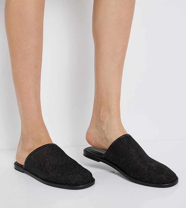 Mesh High-Vamp Flat Mules