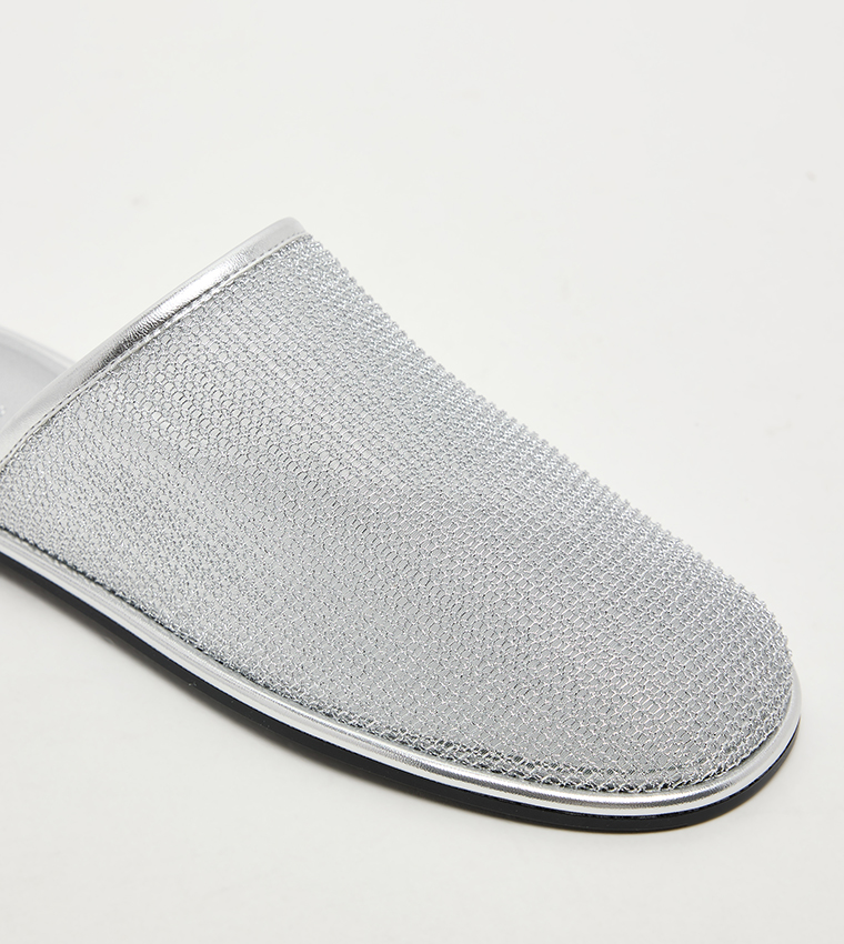 Mesh High-Vamp Flat Mules