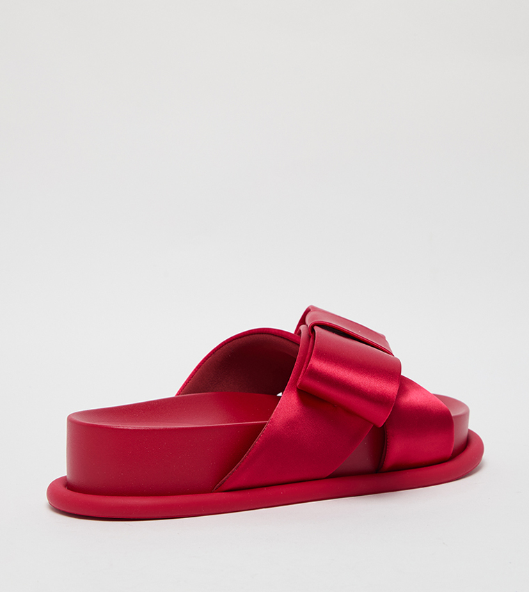 Satin Bow Platform Sandals