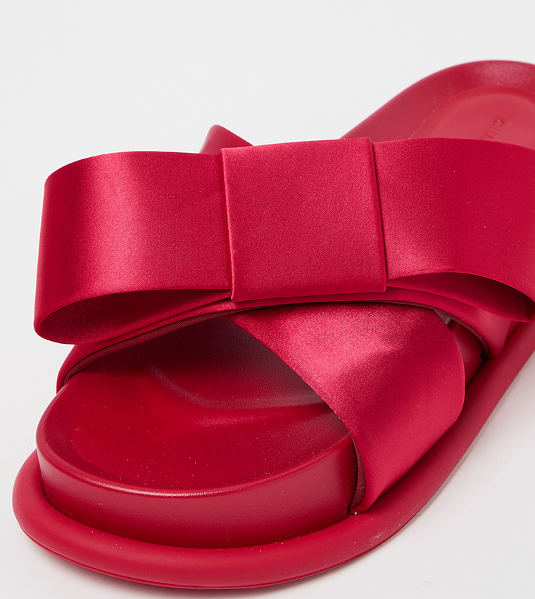Satin Bow Platform Sandals