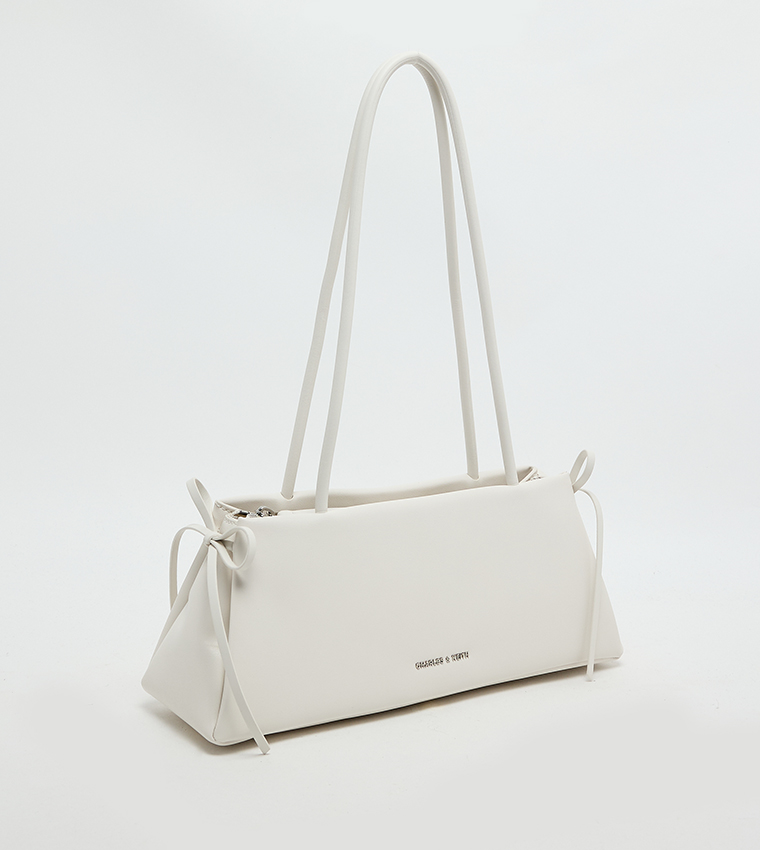 HAZEL Bow Elongated Trapeze Shoulder Bag