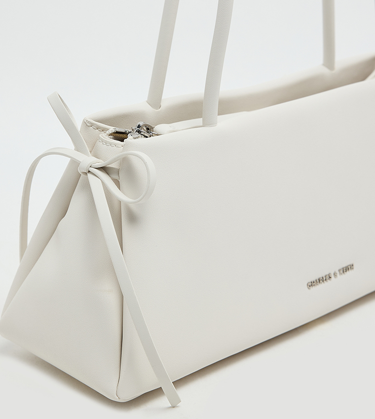 HAZEL Bow Elongated Trapeze Shoulder Bag
