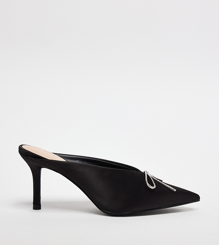 Embellished Pointed Toe Mule Pumps