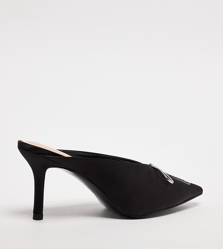 Embellished Pointed Toe Mule Pumps