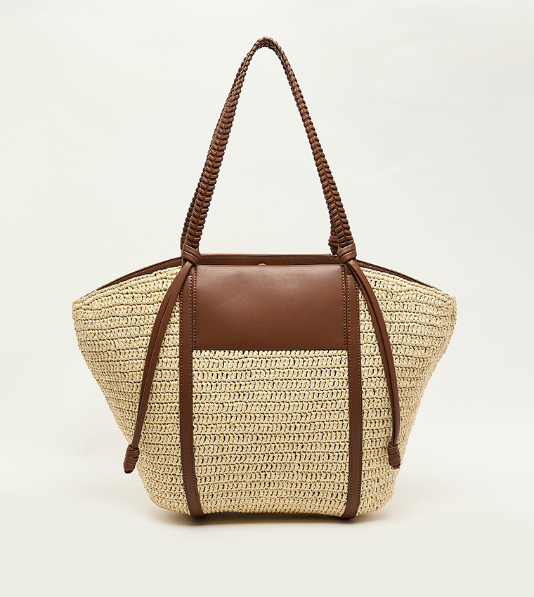 SHALIA Raffia Tote Bag