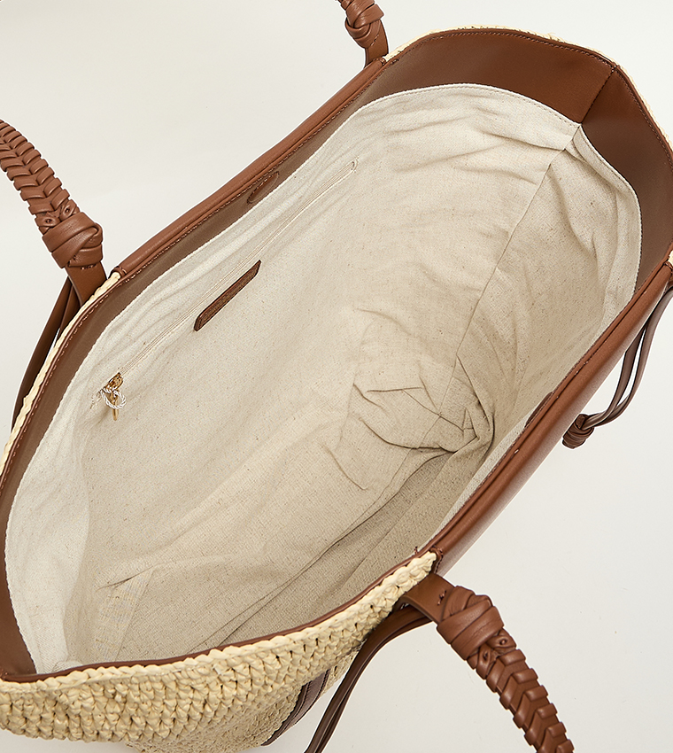 SHALIA Raffia Tote Bag