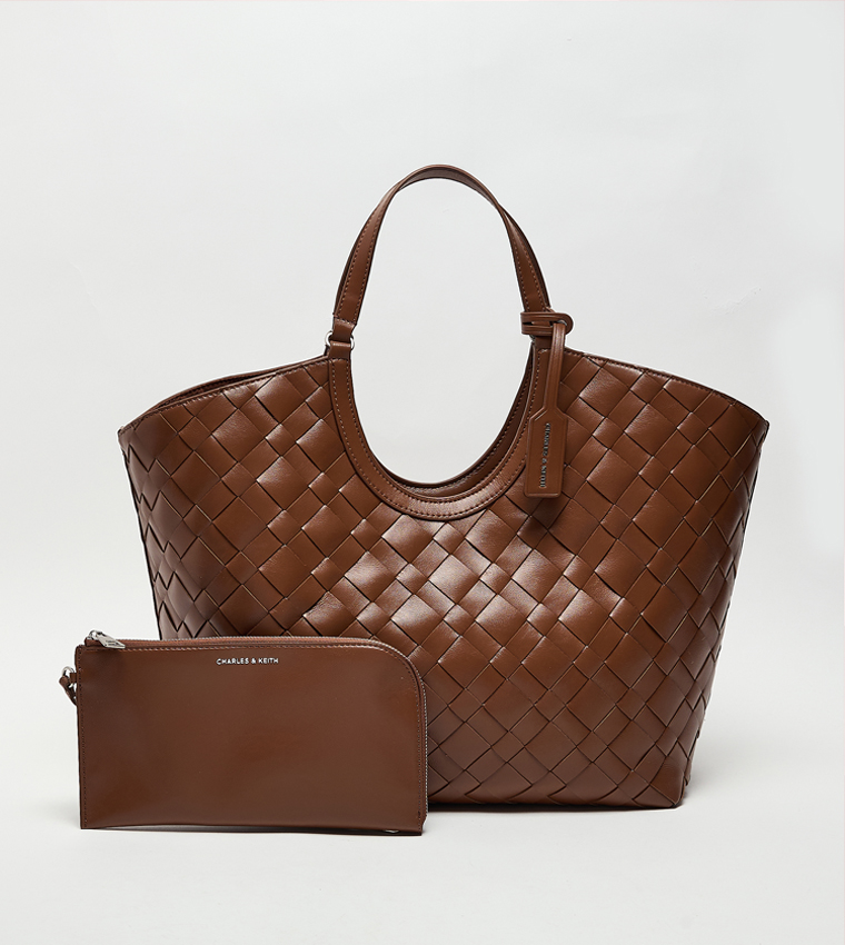 IVETTE Basket Weave Tote Bag Set