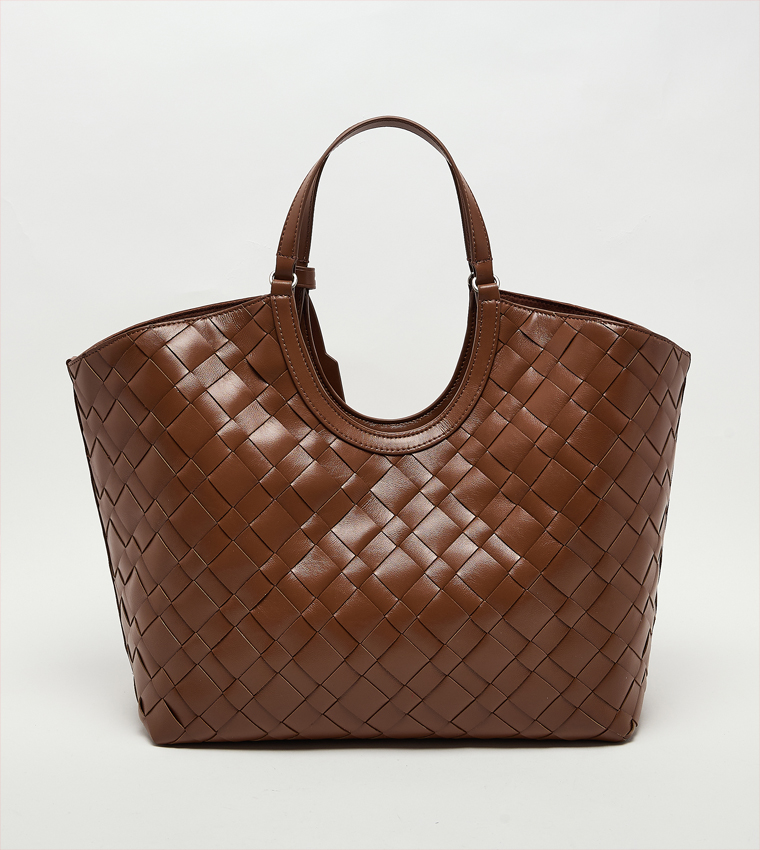 IVETTE Basket Weave Tote Bag Set