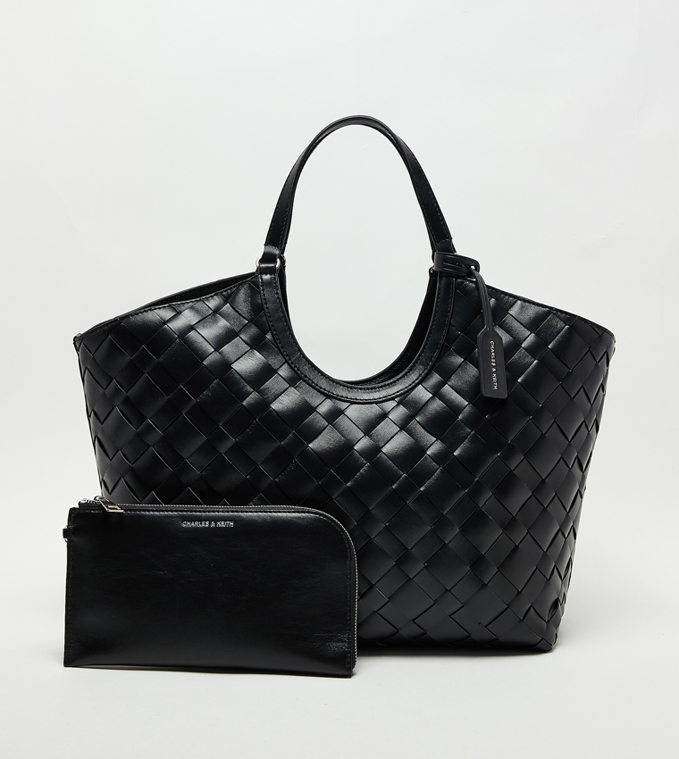 حقيبة توت إيفيت مضفرة مع باوتش