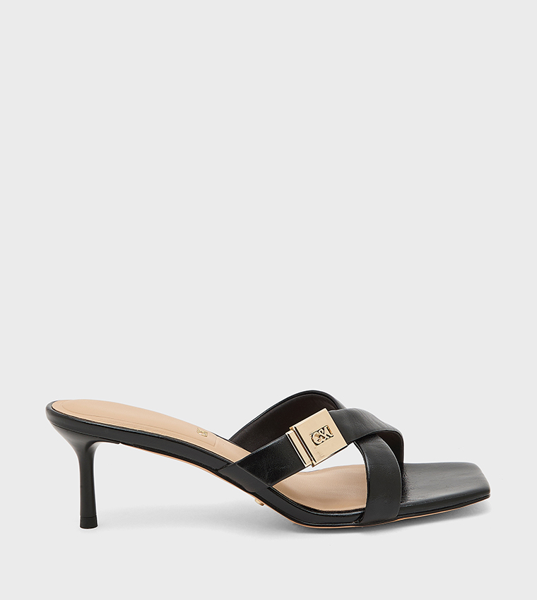 CODY Solid Crossover Strap Heeled Sandals