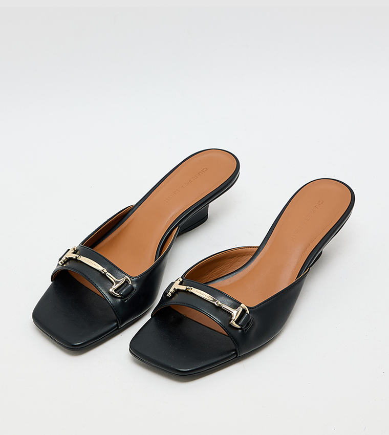 ERINNA Solid Square Toe Wedge Sandals