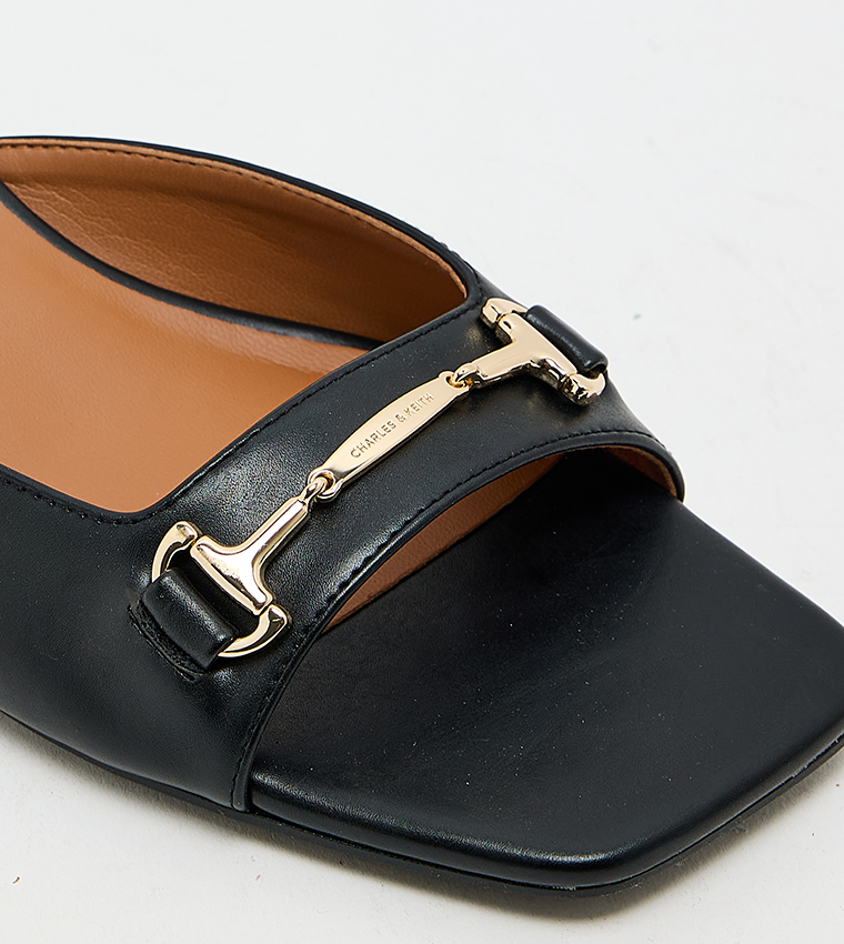 ERINNA Solid Square Toe Wedge Sandals