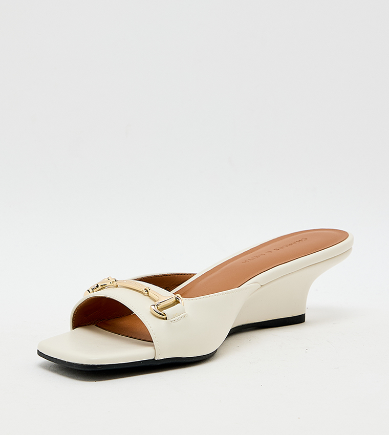 ERINNA Solid Square Toe Wedge Sandals