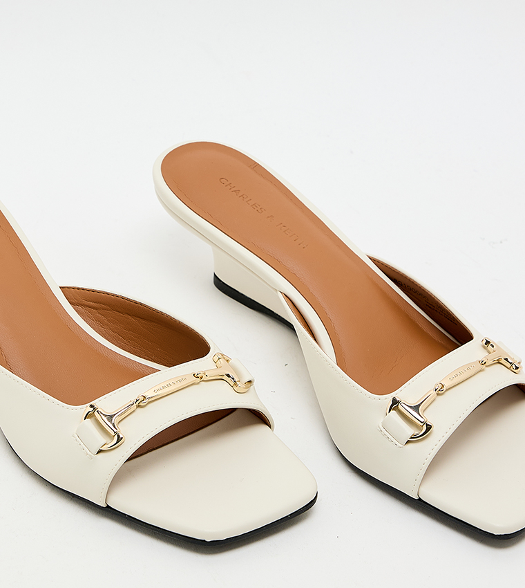 ERINNA Solid Square Toe Wedge Sandals