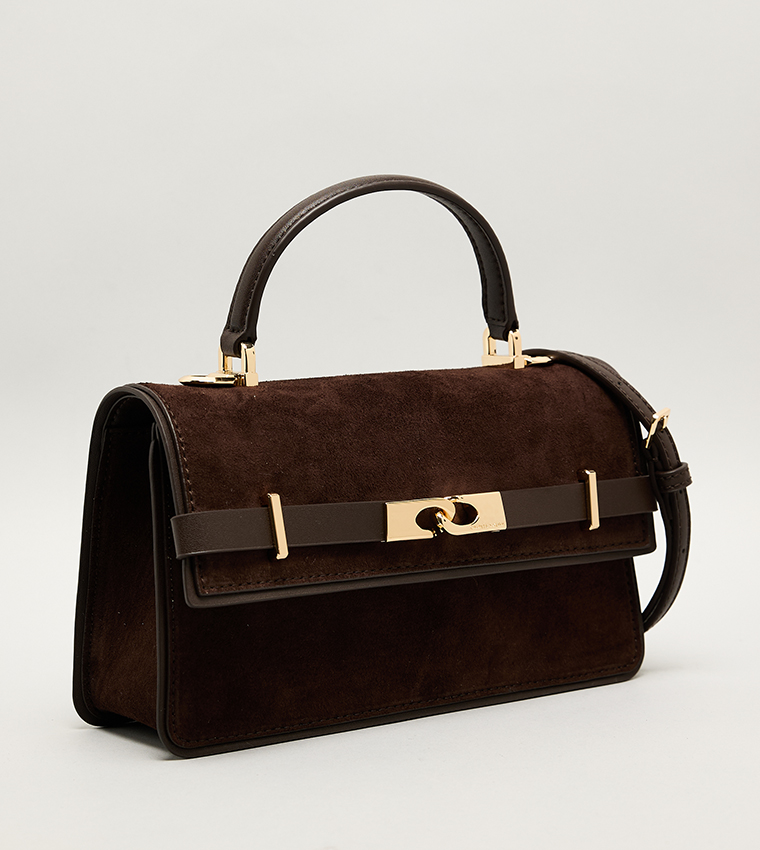 شنطة يد شامواه معاد تدويره بحزام 