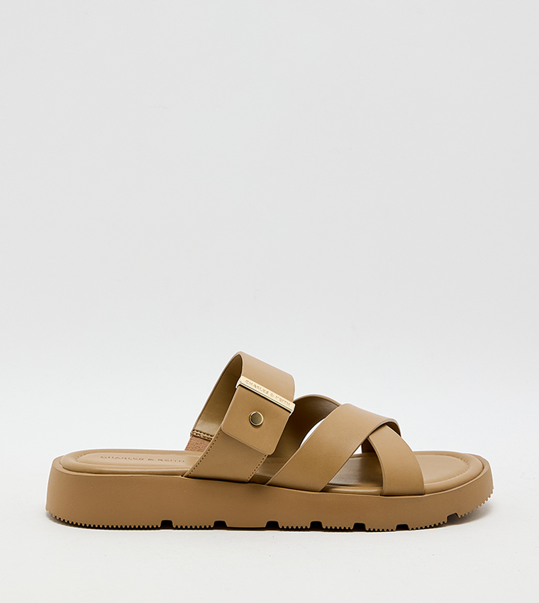 Crossover Strap Platform Sandals
