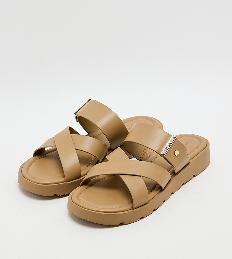 Crossover Strap Platform Sandals