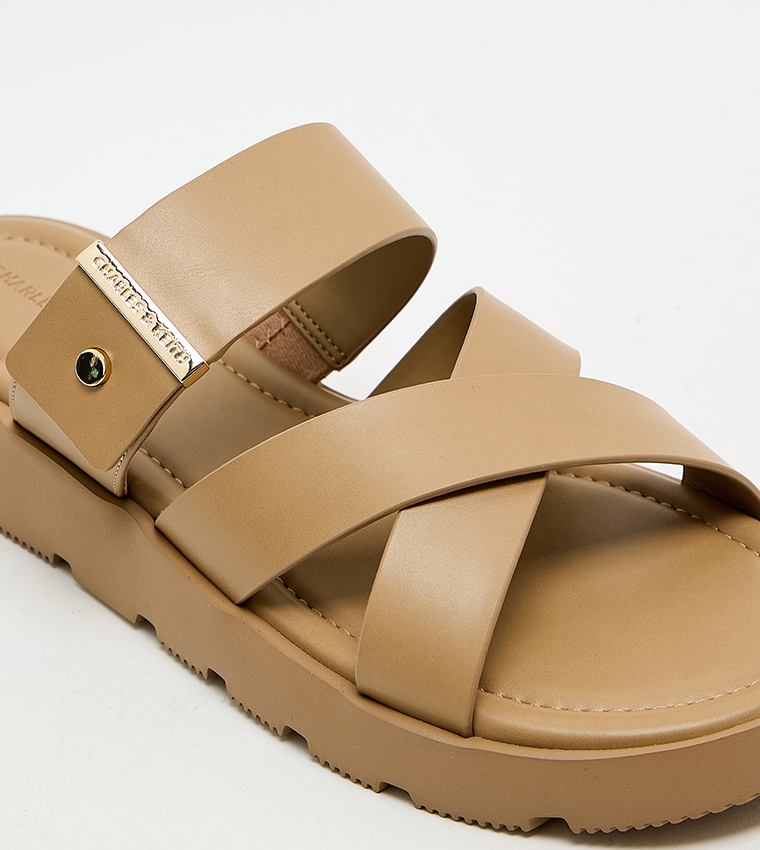 Crossover Strap Platform Sandals