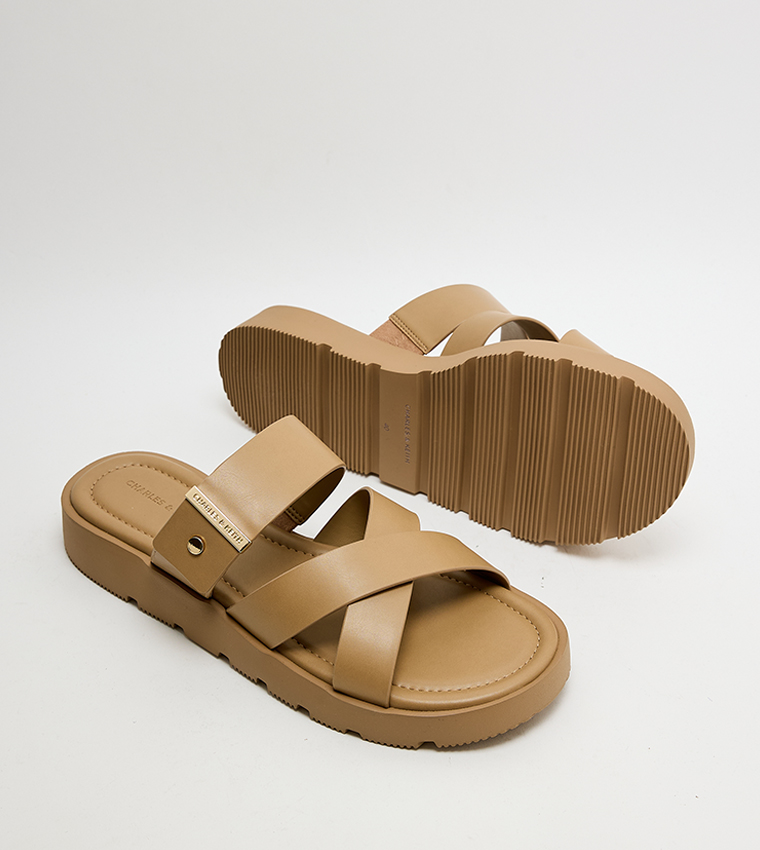 Crossover Strap Platform Sandals