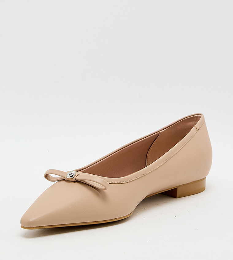 Solid Bow Detail Ballerinas