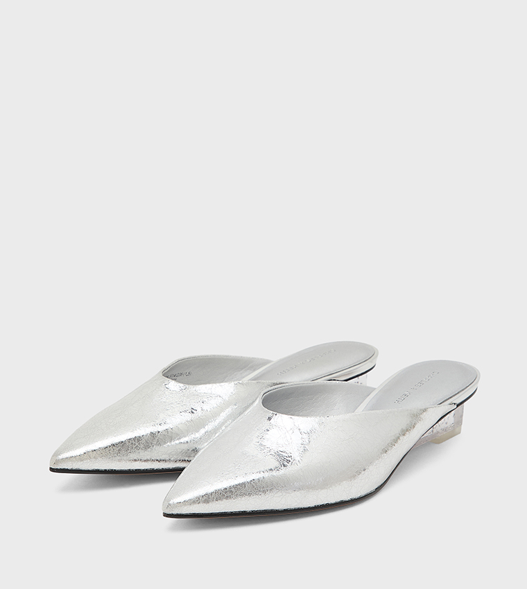 Metallic Pointed Toe Wedge Pumps