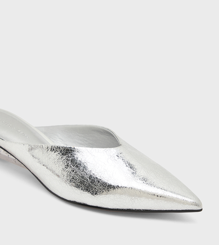 Metallic Pointed Toe Wedge Pumps