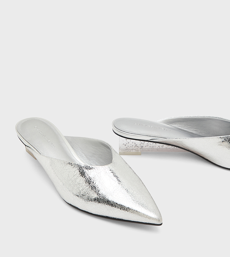 Metallic Pointed Toe Wedge Pumps
