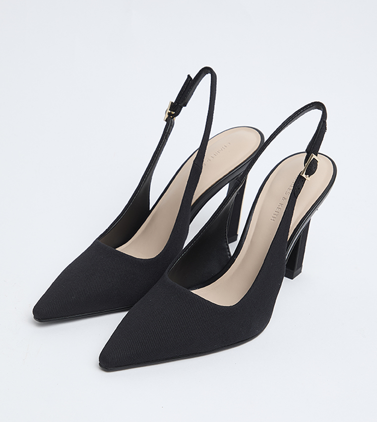 KERRA Solid Slingback Pointed Toe Pumps