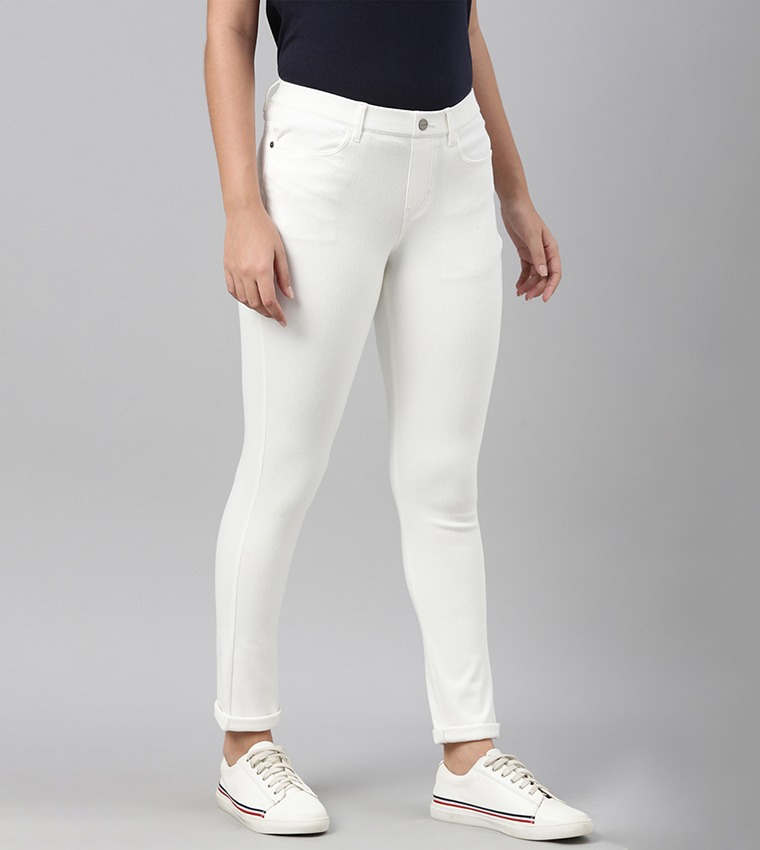 Solid Skinny Fit Stretch Jeggings